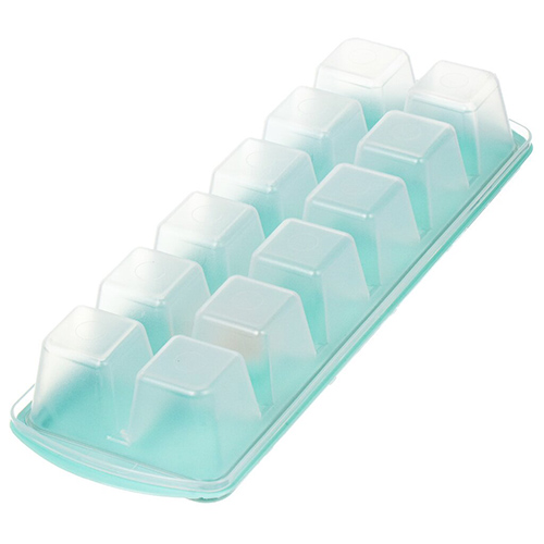Форма для льда IDEA КУБИКИ М 1251, с крышкой и клапаном, аквамарин
