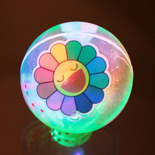 Мяч 6,5 см "Радужный цветочек" (попрыгун с водой и подсветкой) СТИКЕР НА ВЛОЖЕНИЕ