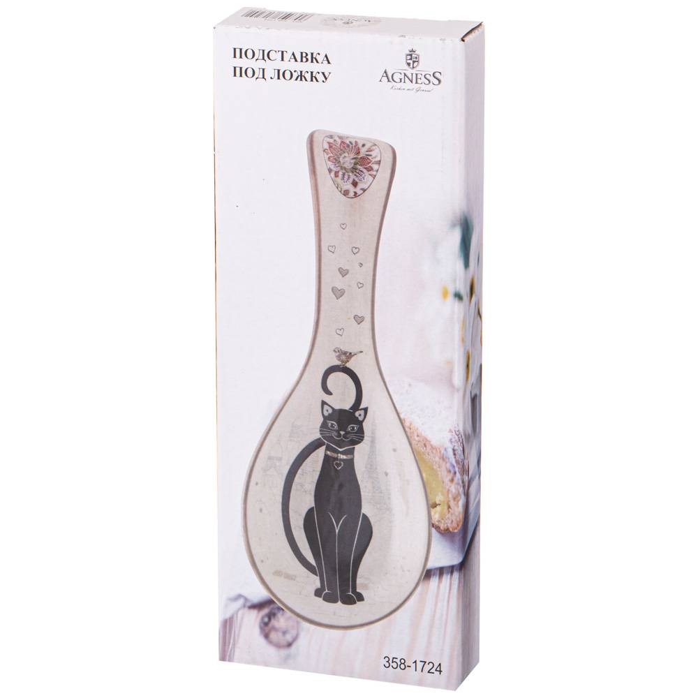 ПОДСТАВКА ПОД ЛОЖКУ AGNESS, ПАРИЖСКИЕ КОТЫ, 25*9*2, 5 СМ, КОР=48ШТ.