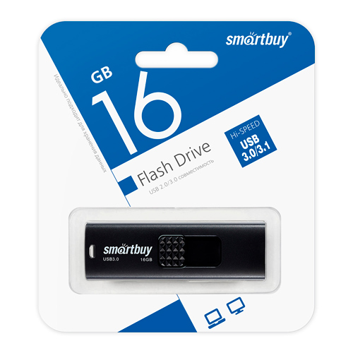 Флеш-накопитель UFD 3.0/3.1 SmartBuy 016GB Fashion Black, SB016GB3FSK