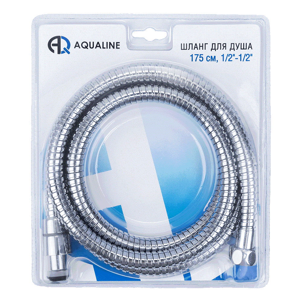 Шланг для душа конус имп (1/2") - имп (1/2") 1,75 м в блистере AQUALINE 05091