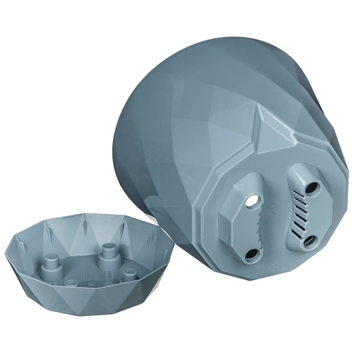 Горшок для цветов 9.3 л Homver Laurel 221616735/03, 277 мм, с поддоном, серый