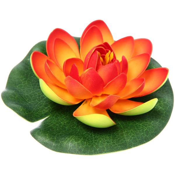 Растение водоплавающее "Кувшинка Розитта" d-15см оранжевая