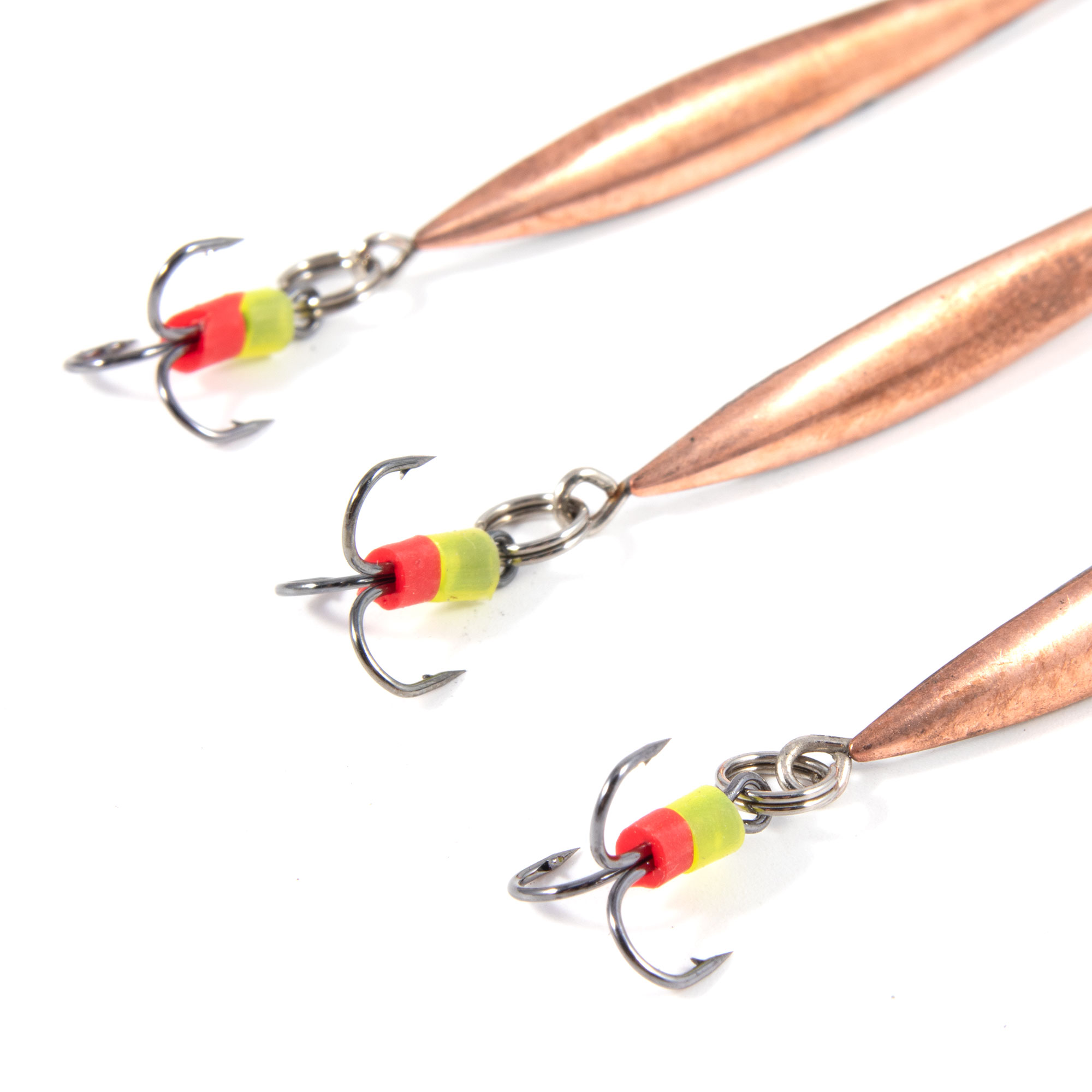 Блесна вертикальная "Яман" Стрела с тройником,размер 40 мм, вес 2,7 г, цвет медь (уп.3 шт.)/150/