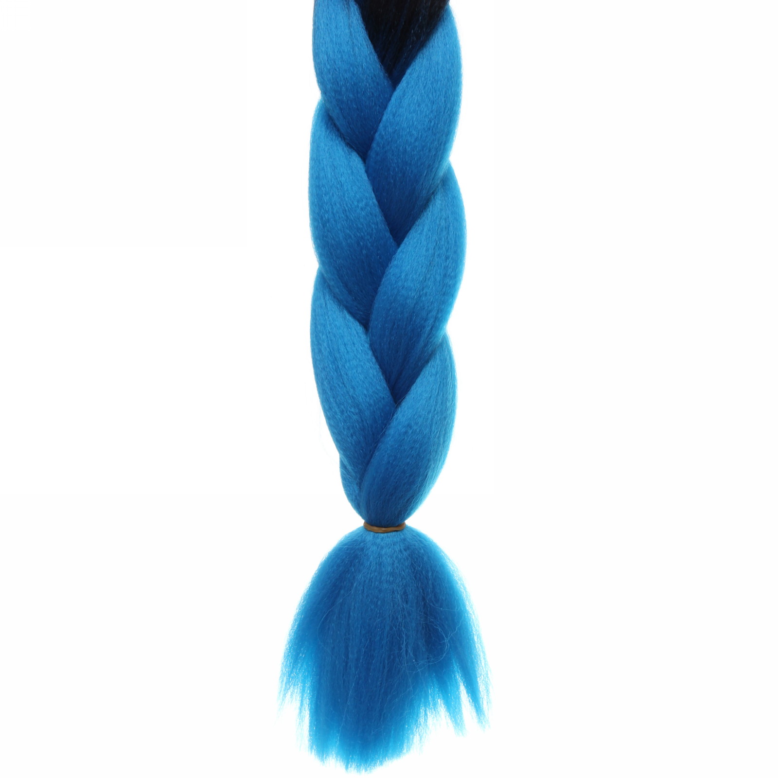 Цветная коса канекалон "Необыкновенная" 100г, 55 см, чёрный/синий