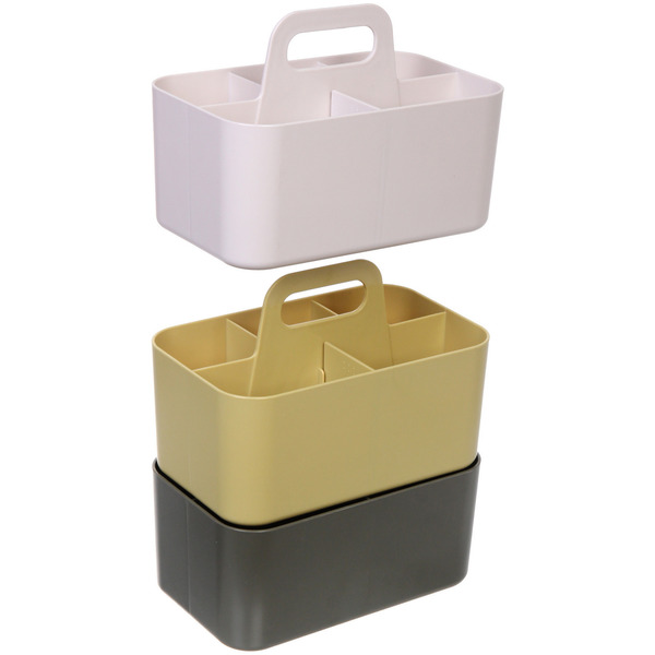 Органайзер для хранения с ручкой "ИДЕАДОМА", пять отделений, цвет хаки, 25*15.5*17см