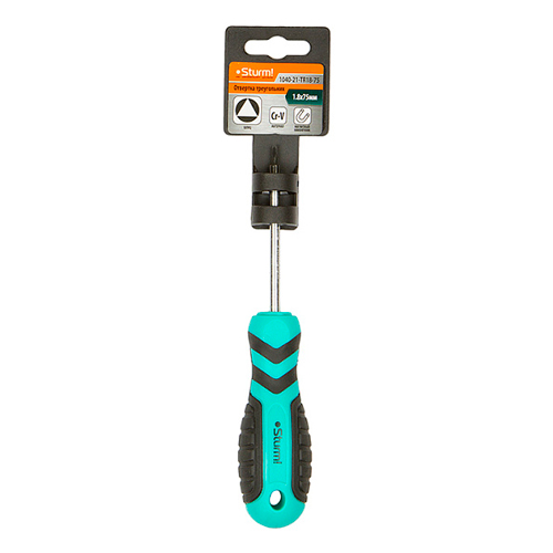 Отвертка шлиц треугольник мангнитный наконечник эрго ручка 1.8х75 мм Sturm 1040-21-TR18-75