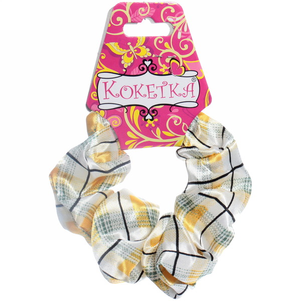 Резинка для волос "Collection School", принт клетка, микс 6 цветов, d-10см