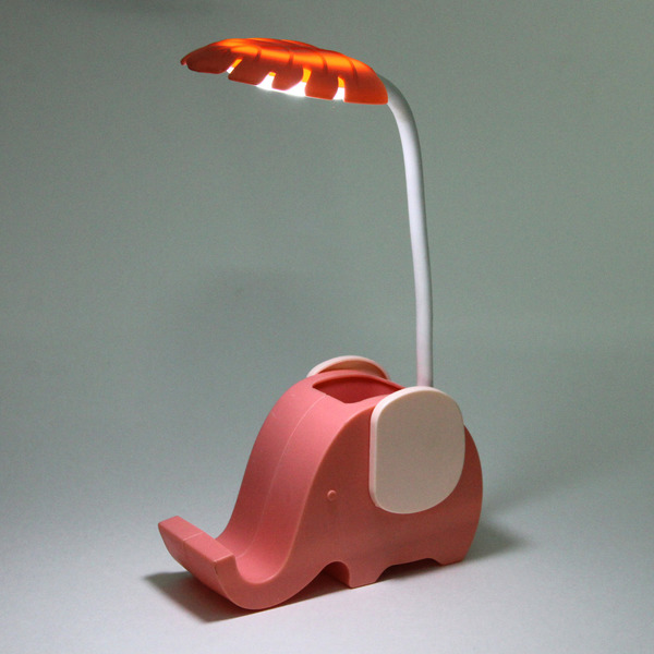 Настольная лампа "Sweet - Слоненок" 13*7*12.5 см LED с подстаканником, USB 0.6-3W, Розовый