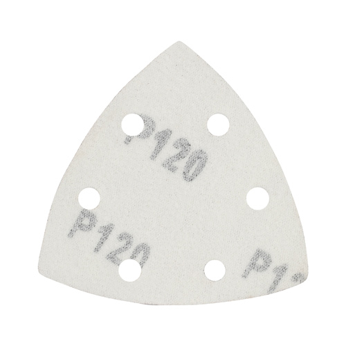 Треугольник шлифовальный PATRIOT на липучке, 80х80х80 мм, Р120, 6 отверстий, 5 шт