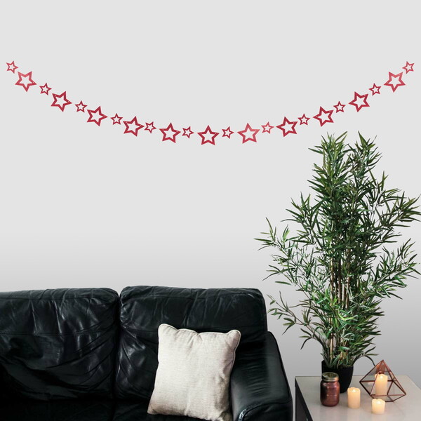 Растяжка "Звёздная ночь" 2,5 м 10 см Глянцевый, (24 штуки), красный