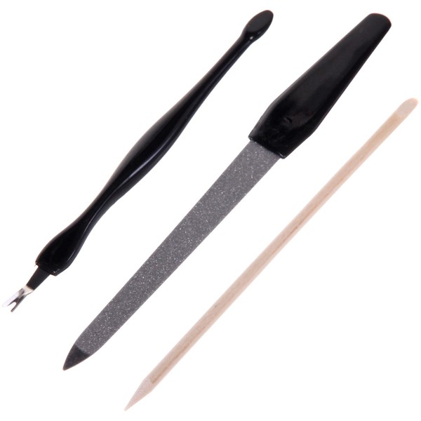 Маникюрный набор на блистере, 3 предмета "Ultramarine" (триммер, пилка металлическая и палочка апельсиновая),20*7 см