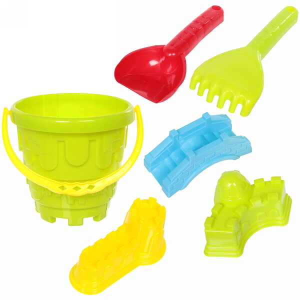 Набор для игры в песочнице "Строитель замков", 21*16 см, 6 предметов, микс