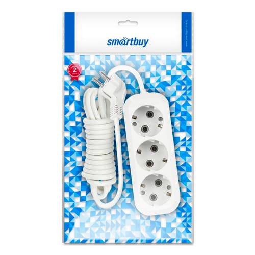 Удлинитель Smartbuy, 3 гнезда 15 метров 16А/3,5кВт с заземлением ПВС 3х1,0 (SBE-16-3-15-Z)/12