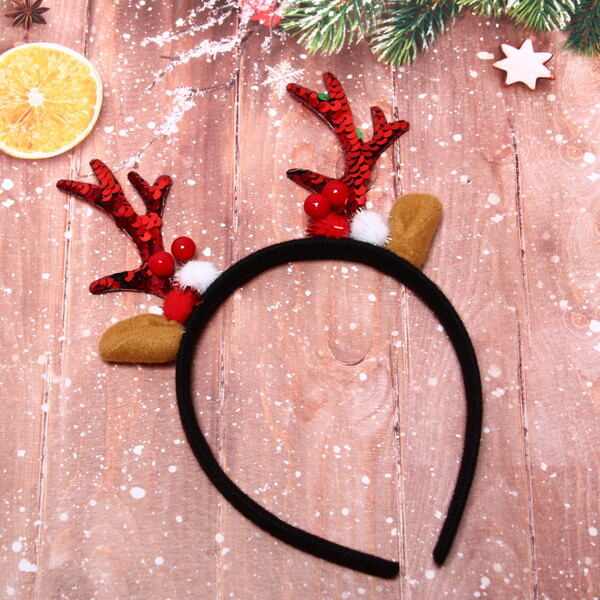 Ободок карнавальный CANDY "Мерцающий оленёнок" 21*15 см, микс