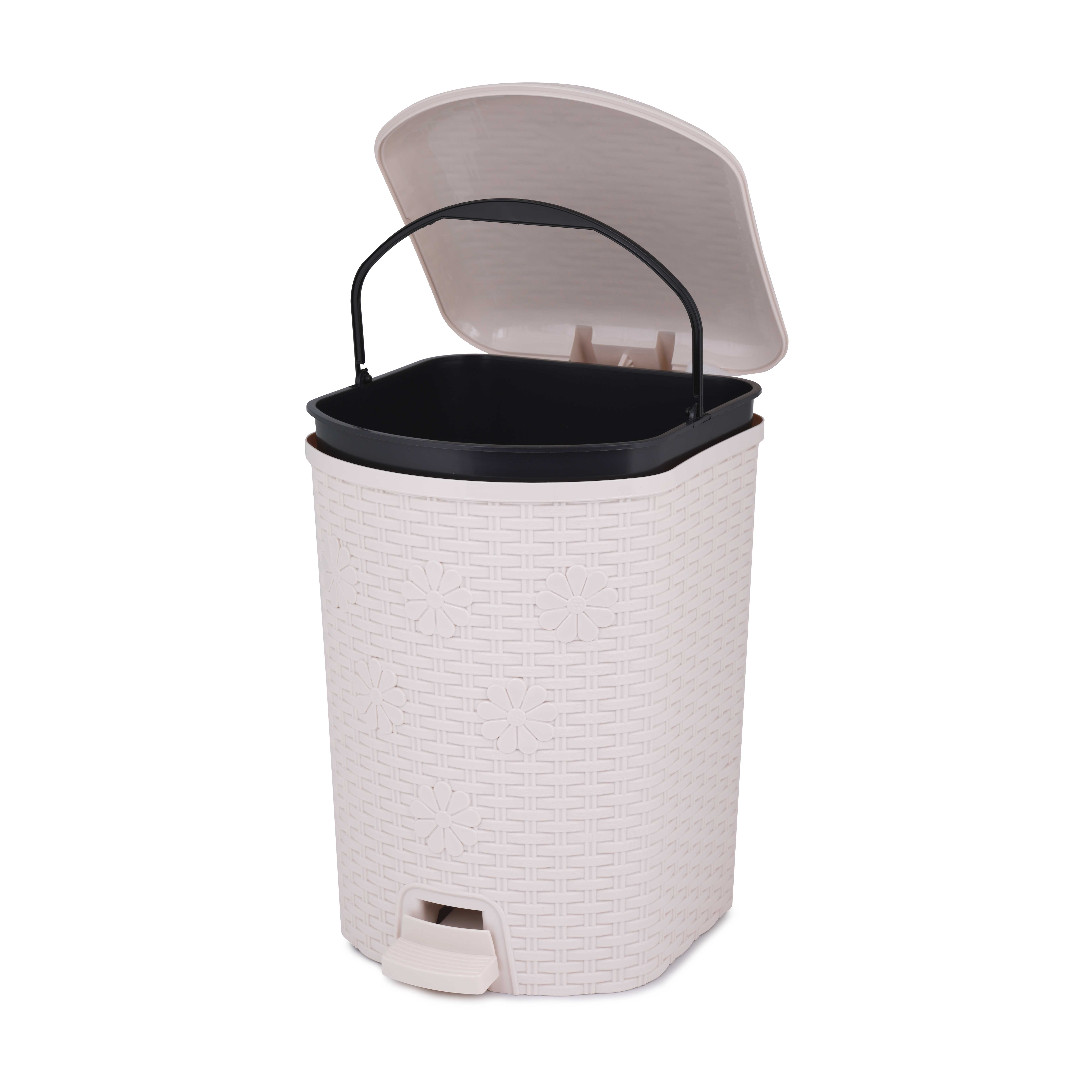 Контейнер д/мусора "Плетенка" 12л (с педалью)(сл.кость) 