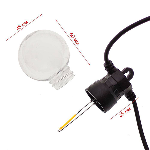 Гирлянда уличная лампочки Огонек OG-LDG24, 5 м, 10 ламп, 220 В, белый теплый