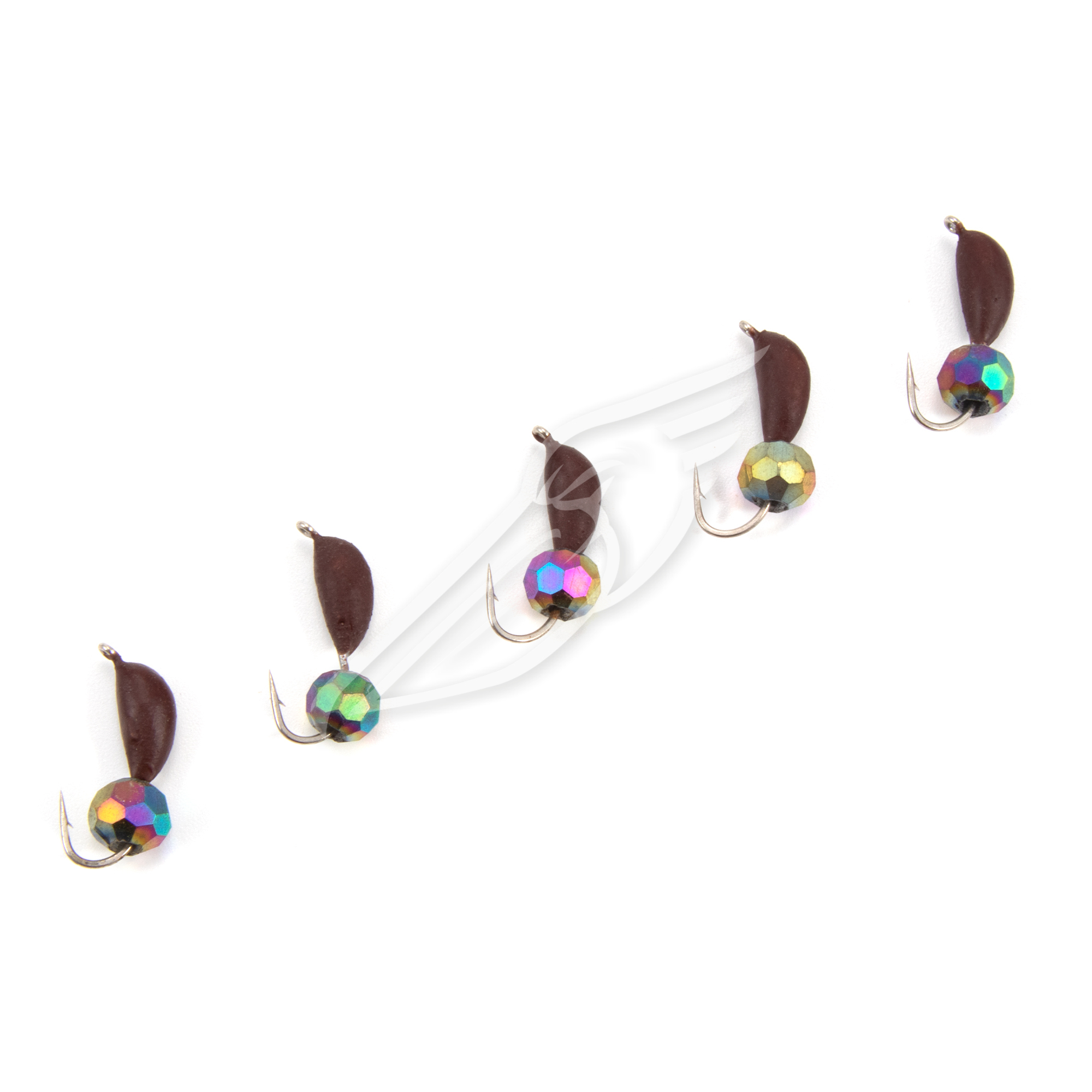 Мормышка безнасад. ЯМАН "Банан" матовый шоколад, d-3 мм, вес 0,5 г, кристалл хамелеон (уп.5 шт)