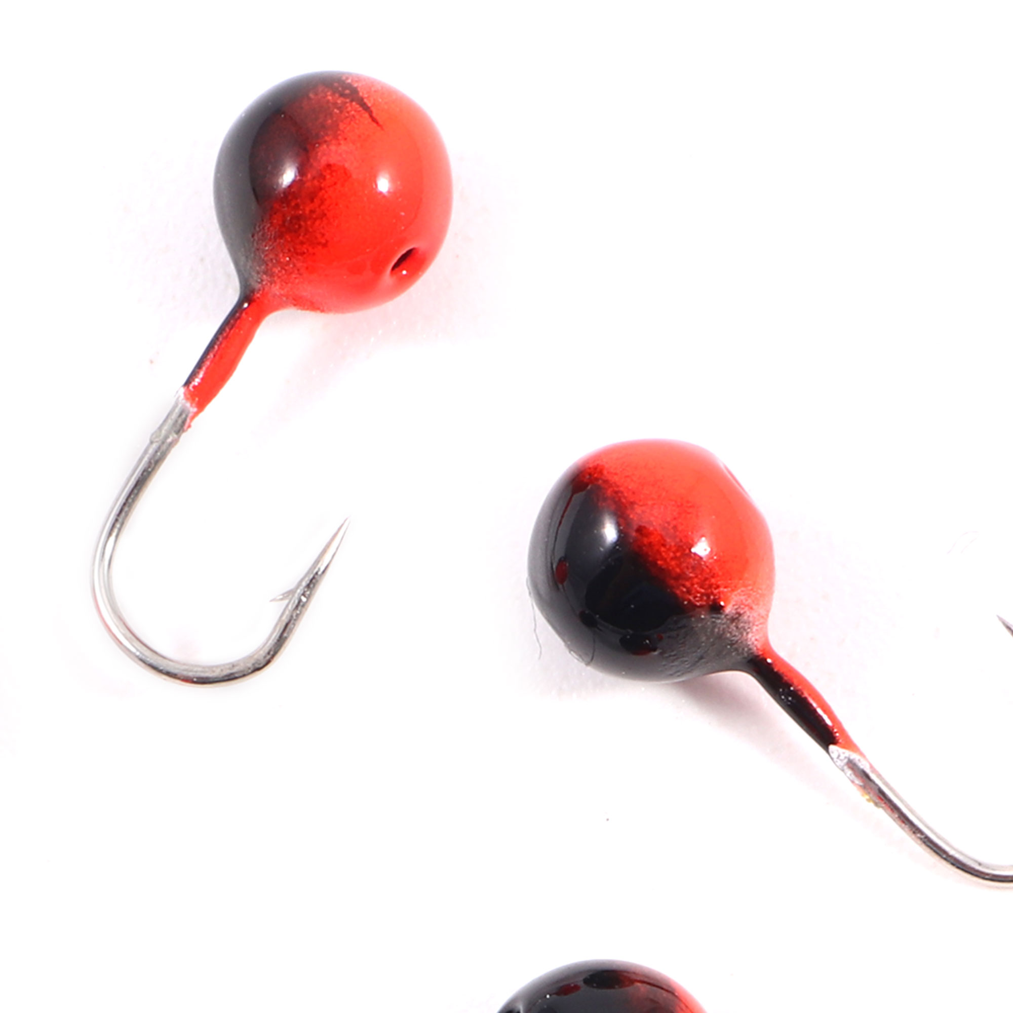 Мормышка вольф"ЯМАН"Шар с отв, р.3,5 вес 0,40 цв.черн./красн.(уп.5 шт.)