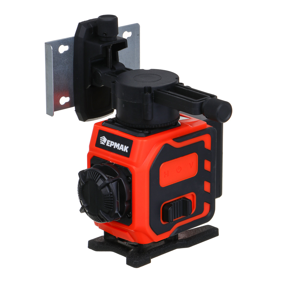 ЕРМАК Уровень лазерный 12 лучей, 2АКБ, экран зарядки, стока, зажим, сумка чехол, зу