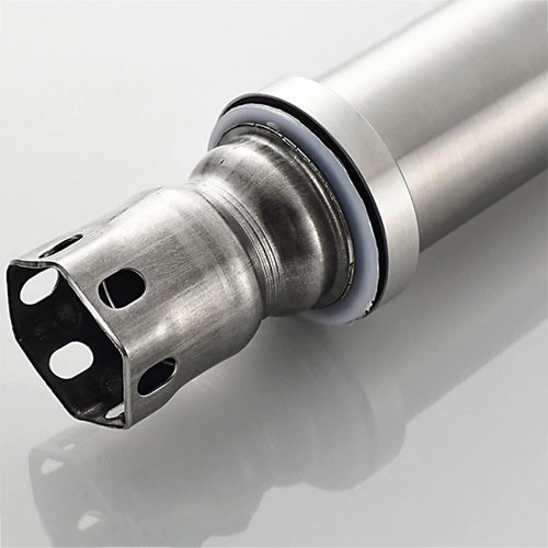 Смеситель для умывальника нержавеющая сталь высокий картридж 35мм однорычажный короткий излив Ledeme L71103