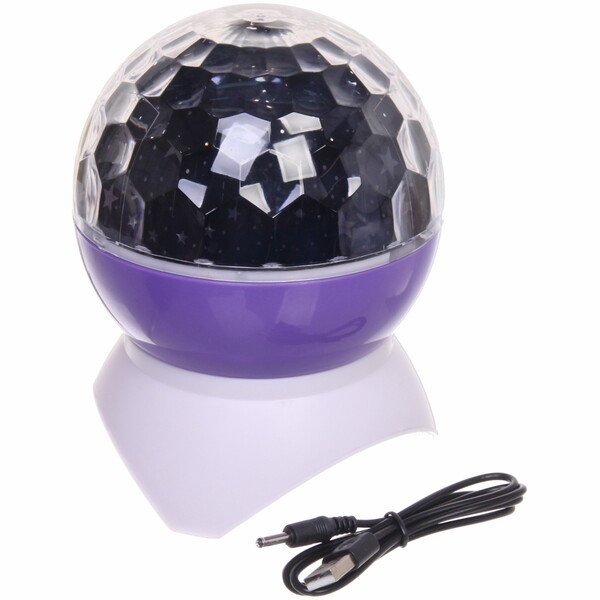 Диско-шар "Double Magic" (в комплекте 2 плафона - диско, звездное небо), Bluetooth, авторежим, USB, в ассортименте (220V)