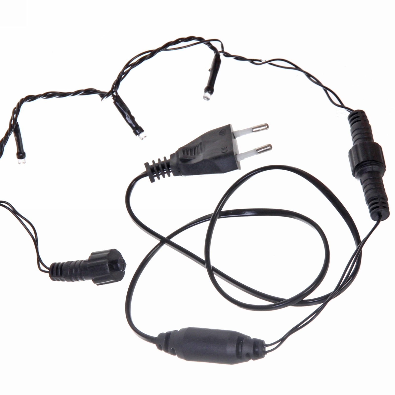 Гирлянда для улицы "Мерцание" 20м 240 ламп LED чёрный провод,1 реж.,IP-54, Теплый белый, белый мерцает (возможность соединения)