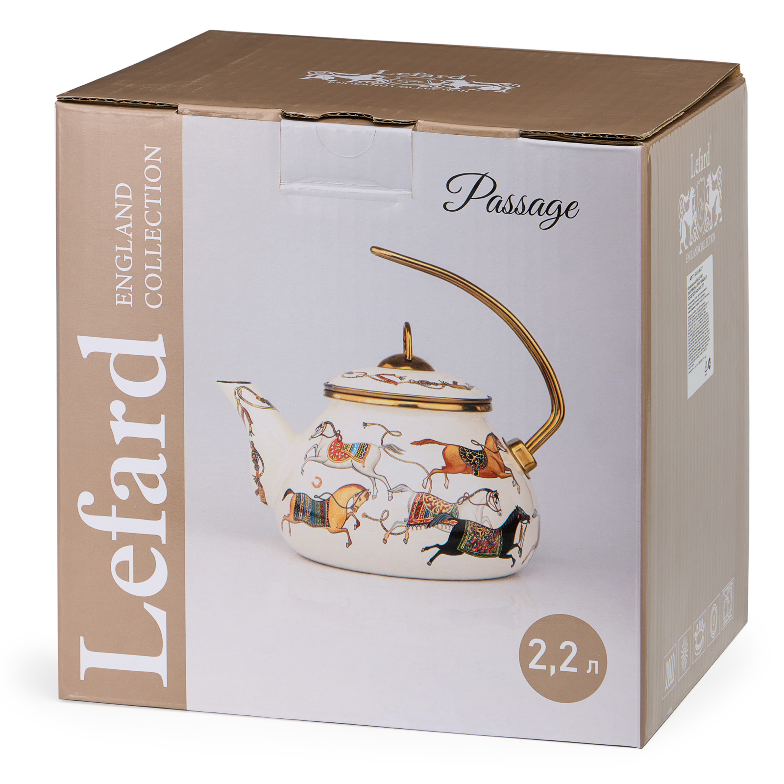 ЧАЙНИК LEFARD ЭМАЛИРОВАННЫЙ, СЕРИЯ PASSAGE, 2,2Л ПОДХОДИТ ДЛЯ ИНДУКЦИОН.ПЛИТ