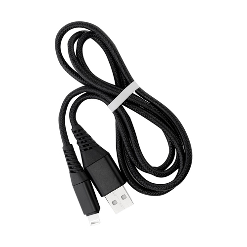 Дата-кабель Smartbuy 8pin кабель в резин. оплетке Gear, 1м. мет.након., <2А, черн.(iK-512ERG black)