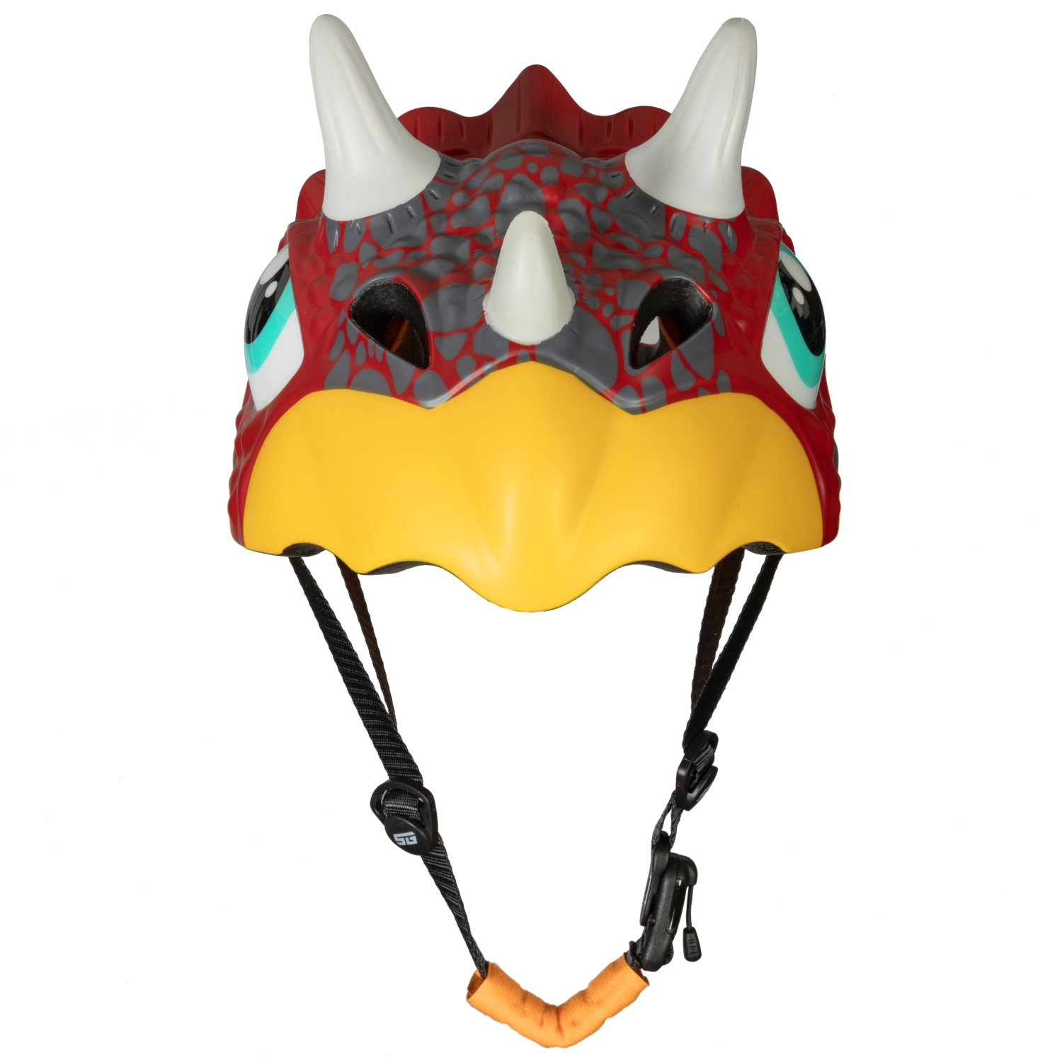 Шлем детский STG Triceraptors, обхват 49-55 см, красный с желтым