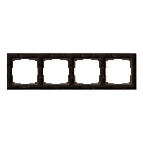 Рамка 4-местная серый никель "Нептун" (SBE-05gn-Metal-FR-4)