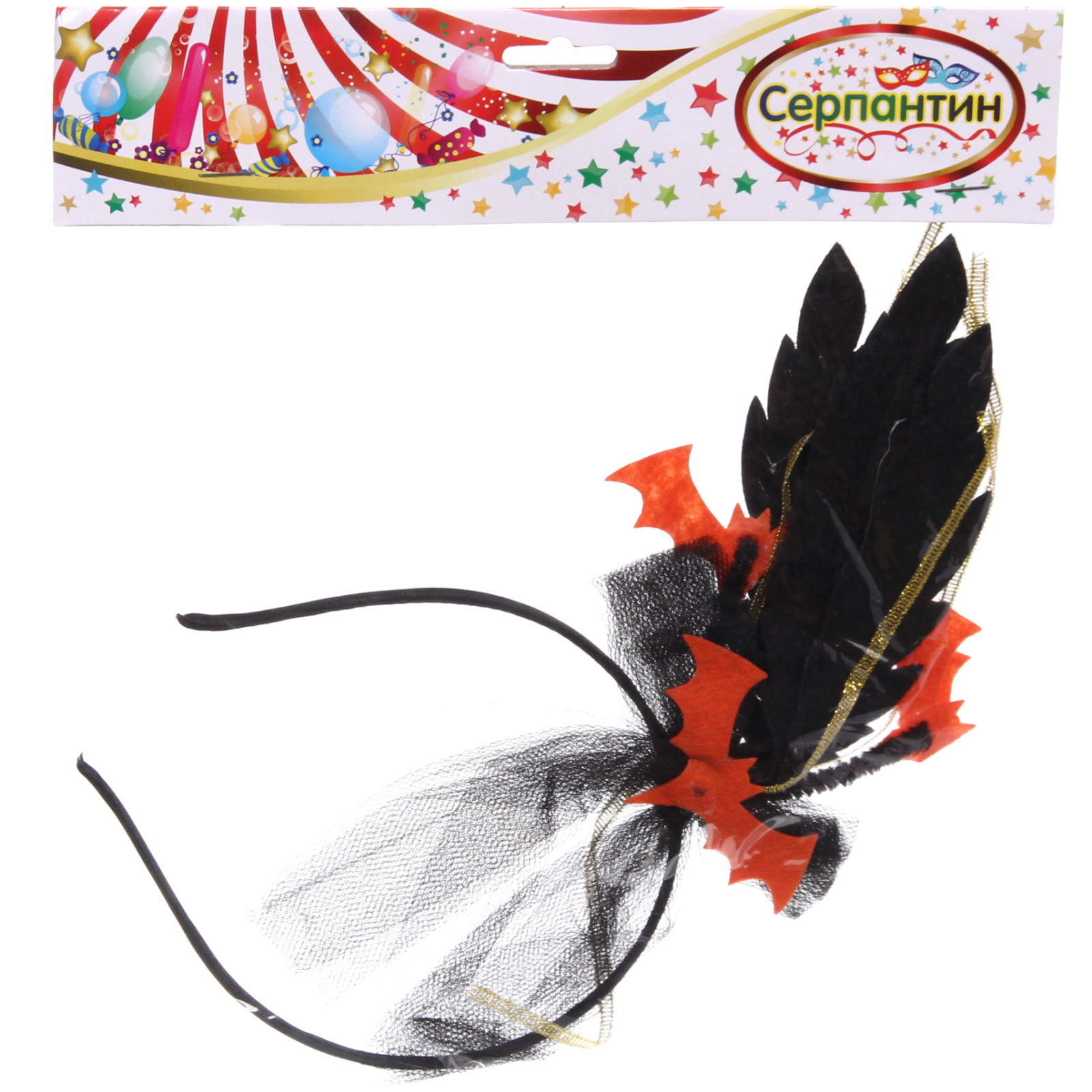 Ободок карнавальный "Темная королева", цвета в ассортименте