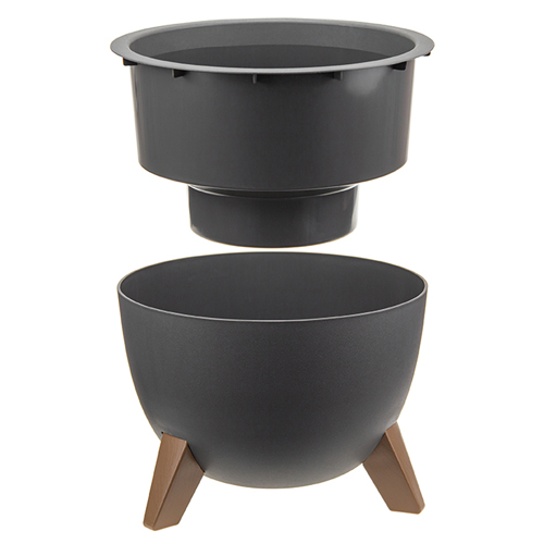 Кашпо 4.2 л IDEA ФЛОРИАН М 3186, 250 мм, графитовый