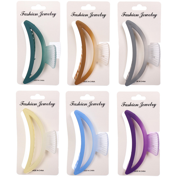 Заколка-краб для волос "Мон Ляруш", классика, микс 6 цветов, 9,5см (Блистер)