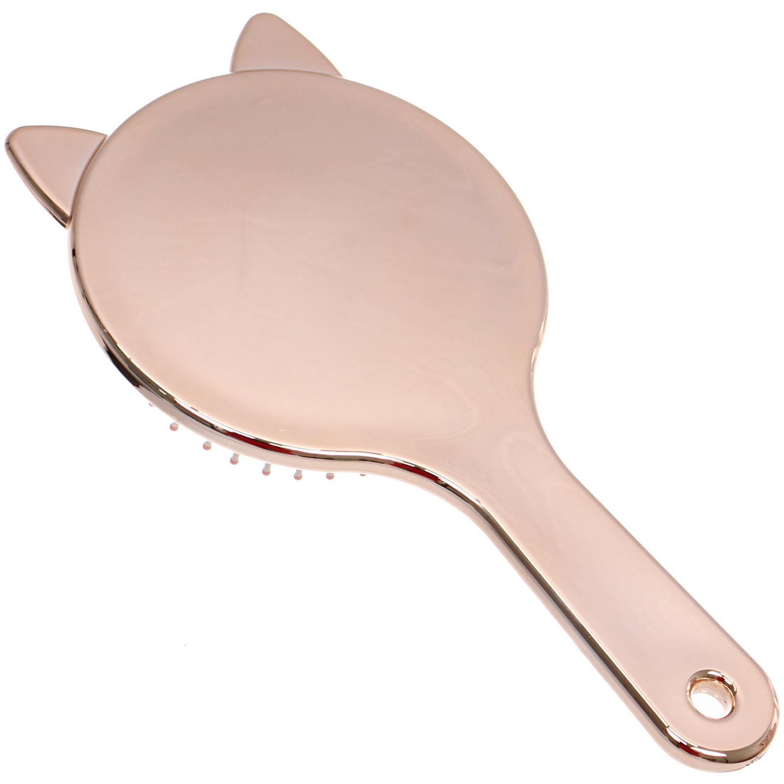 Расчёска массажная зеркальная "КИТИ СЕТ", цвет благородное золото, 19.5*10см (коробка PVS)