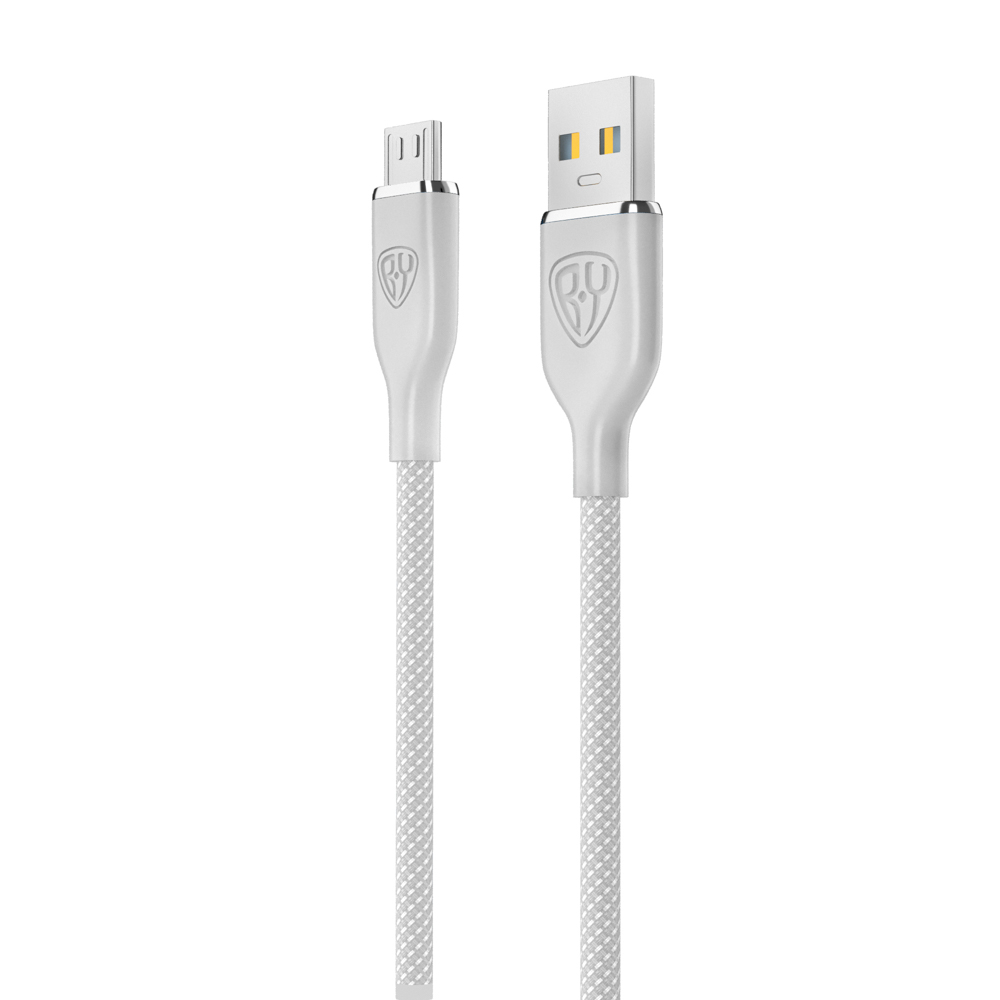 BY Кабель для зарядки Elite Micro USB, 3А, 1м, Быстрая зарядка QC3.0, 100см, серый