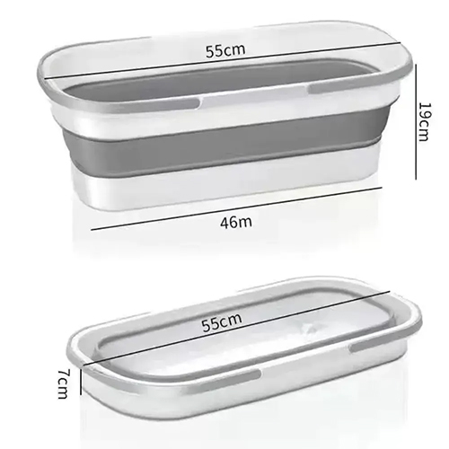 Ведро складное силиконовое прямоугольное на колесиках 15л 55*20см  ХС-107