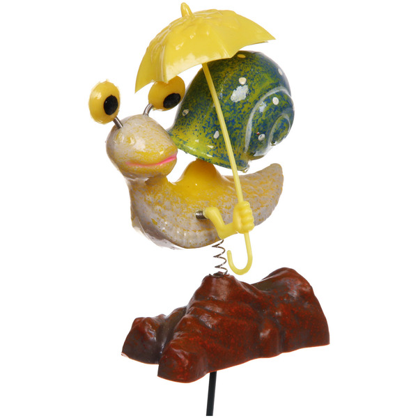 Фигура на спице "Улитка с зонтиком" 60 см (фигура 13*8 см), микс