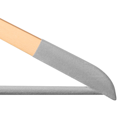 Вешалка деревянная, флокированная, древесный