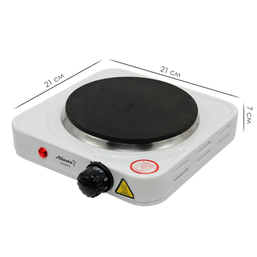 Плитка электрическая АТЛАНТА белый АТН-1735 1000Вт 1-конф. , 1/12