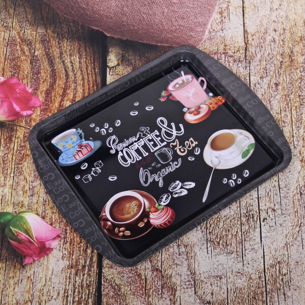 Поднос жестяной "Coffee time" 24,5*19,5см, микс
