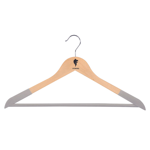 Набор вешалок деревянных, флокированных, древесный, 2 шт