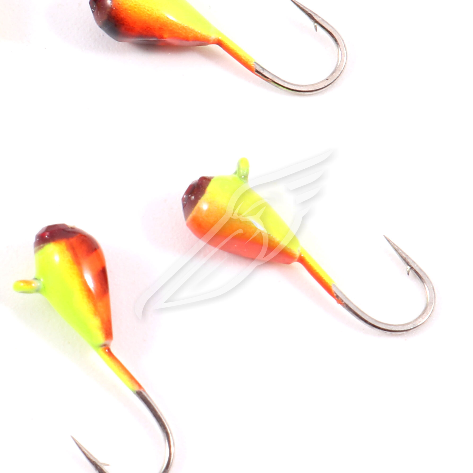 Мормышка вольф"ЯМАН"Капля с ушк. + кр. камень, р.3, вес 0,5г, цв.жел.-оранж.(уп.5 шт.)