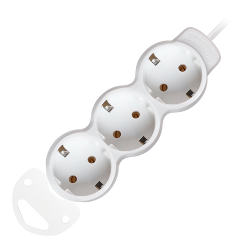 Удлинитель New, 3 гнезда 5 метров 16А/3,5кВт с заземлением ПВС 3х1,0 мм² (SBE-16-3-05m-Z)/32