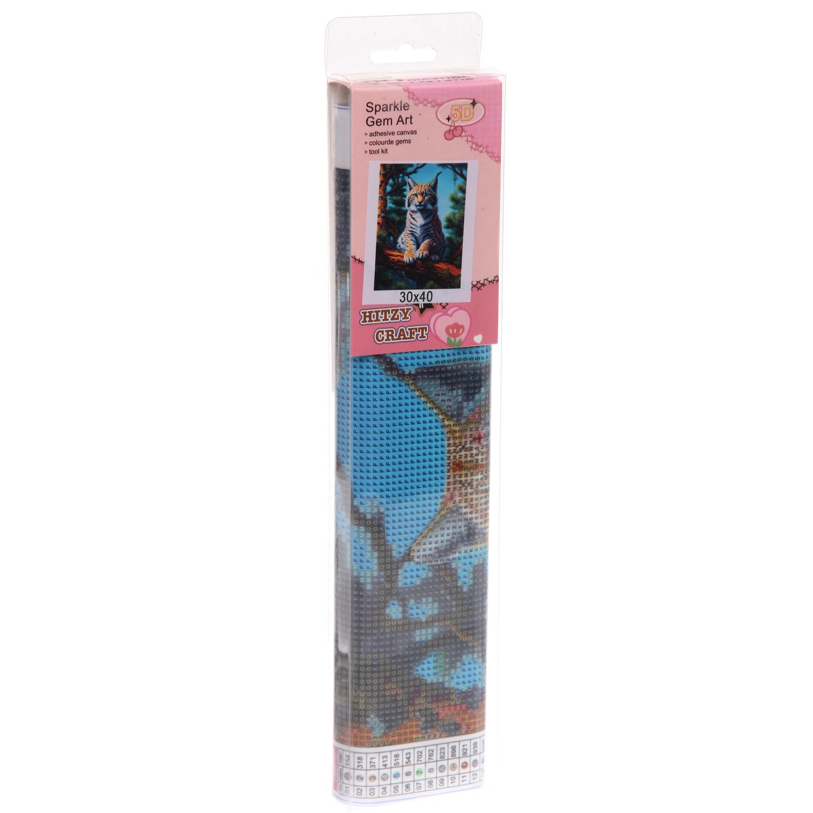 Алмазная мозаика в рулоне 30*40см полная выкладка "DIAMOND", Рысь