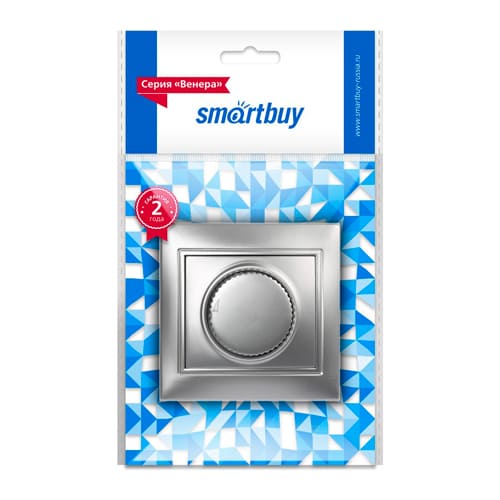 Светорегулятор (диммер) 550Вт 220В серебро "Венера" (SBE-01s-2.5-D-0)