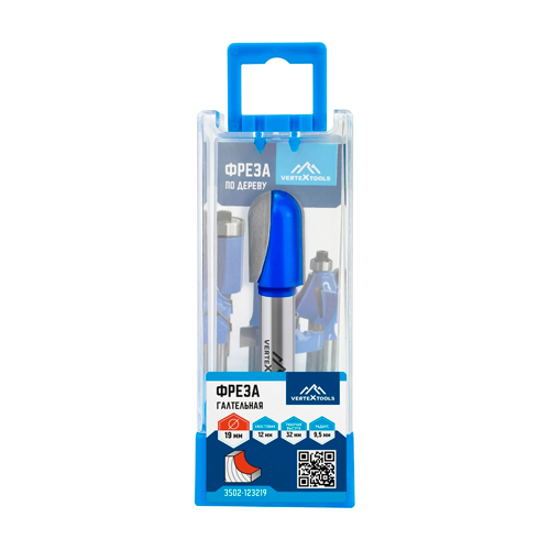 Фреза пазовая галтельная хвостовик - 12 мм, d-19 мм, h-32 мм, r-9,5 мм, l-67 мм vertextools 3502-123219