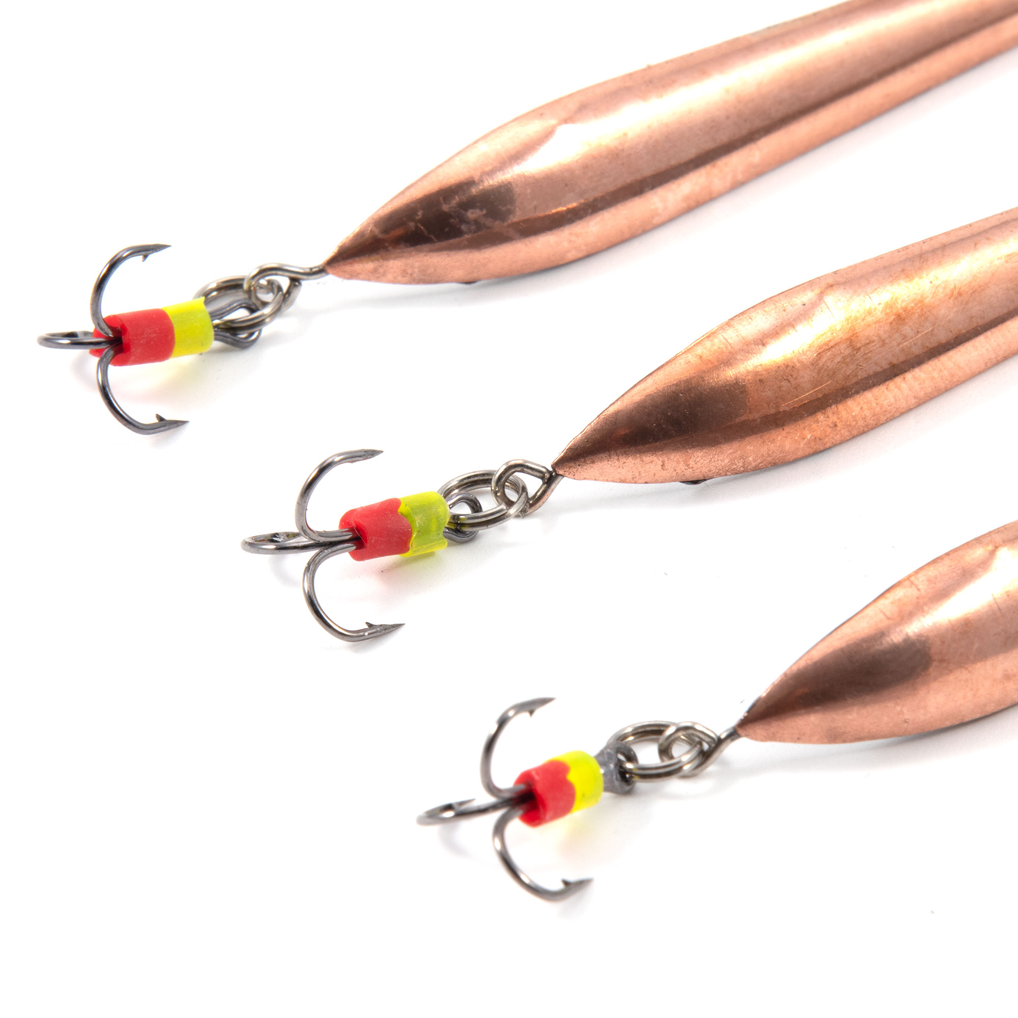 Блесна вертикальная "Яман" Судачья с тройником,размер 65 мм, вес 8,5 г, цвет медь (уп.3 шт.)/150/