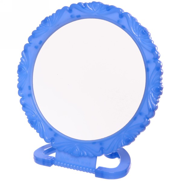 Зеркало настольное в пластиковой оправе "Ажурный кант" круг, подвесное, цвет микс, d-15см (Стикер на минивложение10шт)