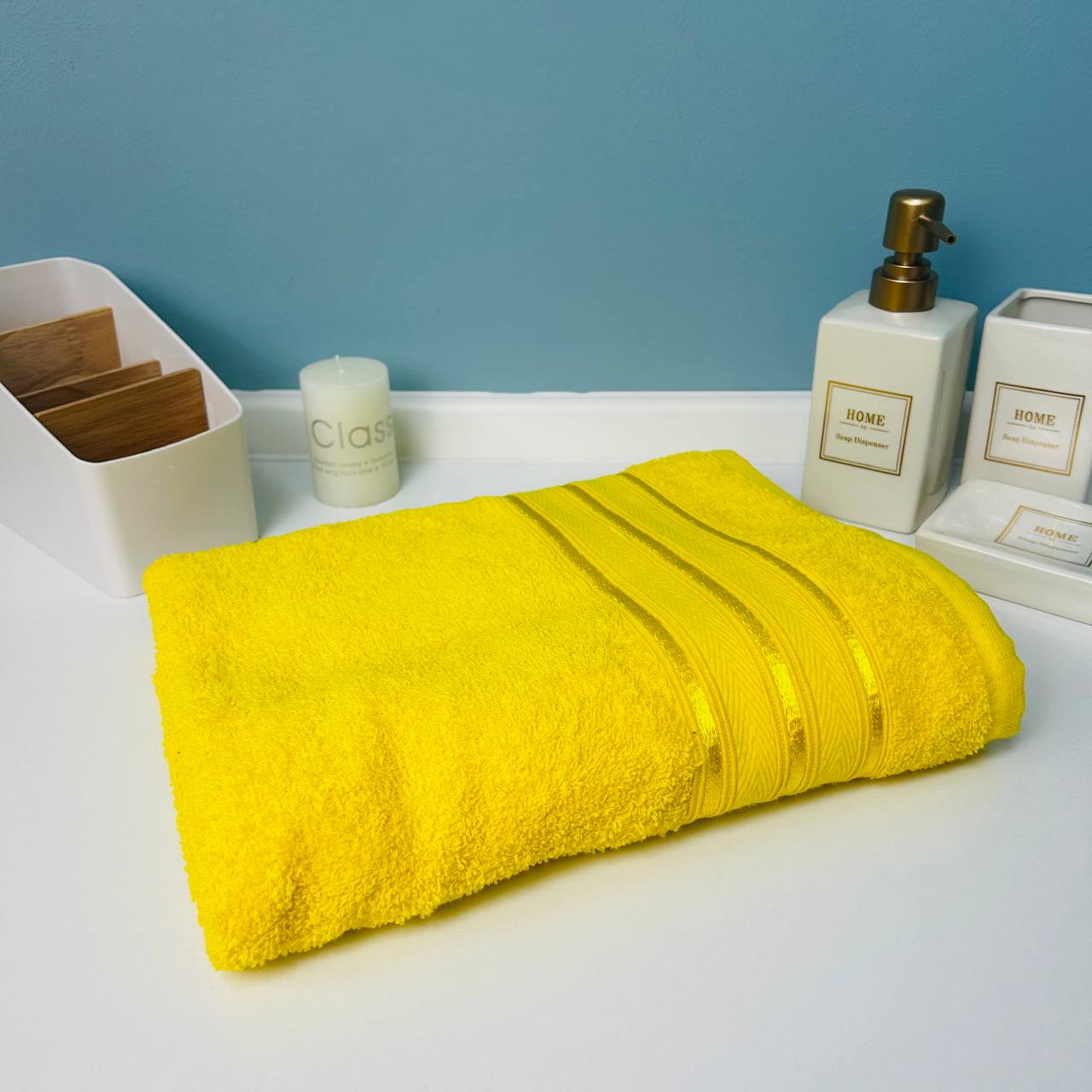 Полотенце махровое 70*120см "Comfort" цвет канареечный 03-010, плотность 300гр/м2 TJ, с петелькой-подвесом